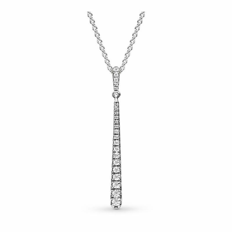 Pandora Shooting Star Necklace - Sterling Silver/Silicone/Cubic Zirconia - Canada | WC3394EU